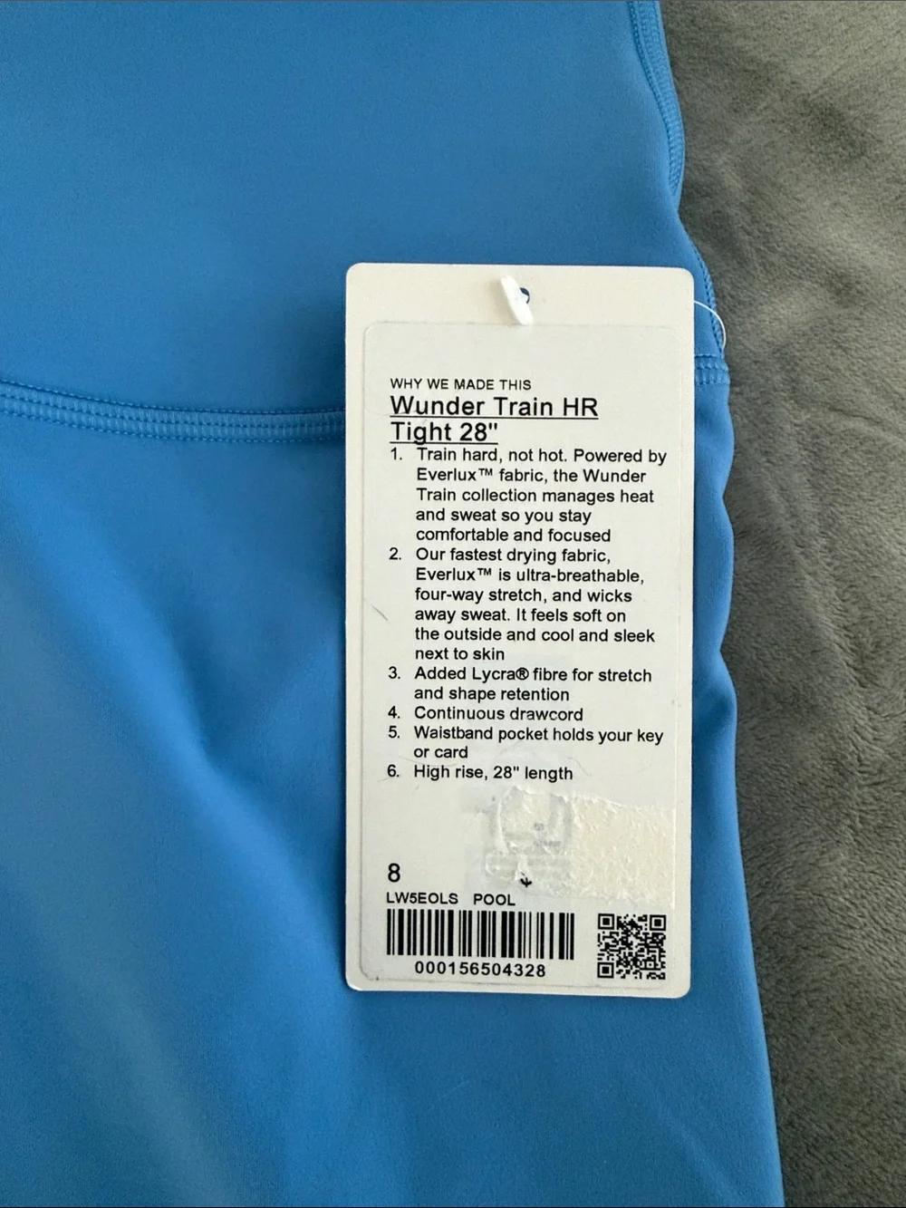 Lululemon Pool Blue Wunder Train HR High-Waist 28’ Leggings